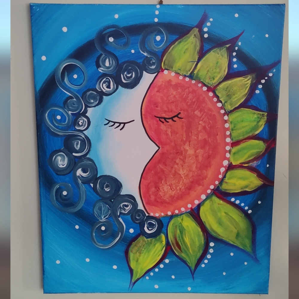 Moon and sun Harmony Painting portrait